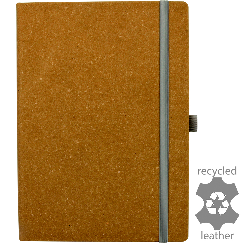 Darwin Recycled Leather Ruled A5 Notebook - INDENT ONLY